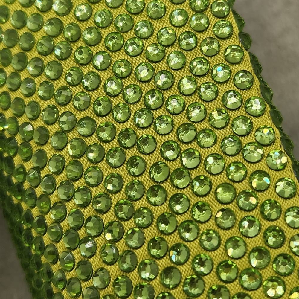 ANTONIO MELANI Lime Green Crystal Platform Sandals - Picture 4 of 15